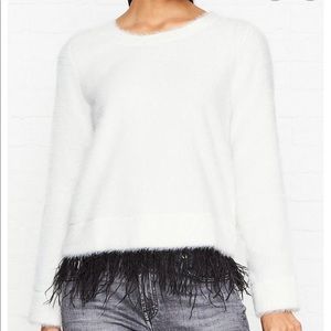 NWT Armani Exchange feather hem fuzzy jumper